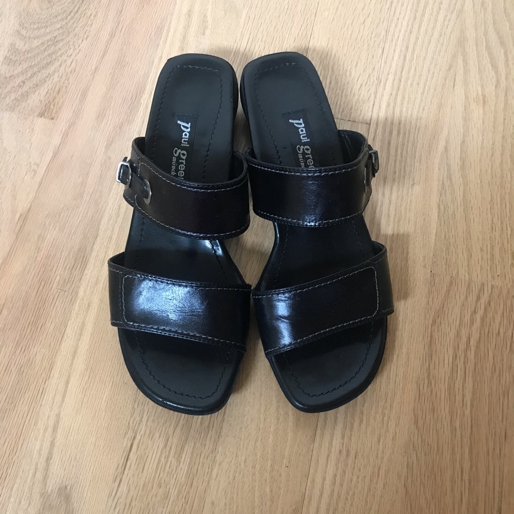 Paul Green Black Sandals Size US 7 (UK 4.5)